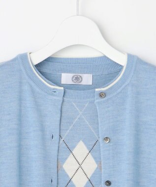 J.PRESS LADIES アーガイル ツイン ニット ソフトブルー系