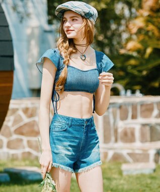 San-ai Resort（三愛水着楽園） ビーチデニム（ブルー・ネイビー）　S・M・L【San-ai Resort（サンアイリゾート）】 ネイビー