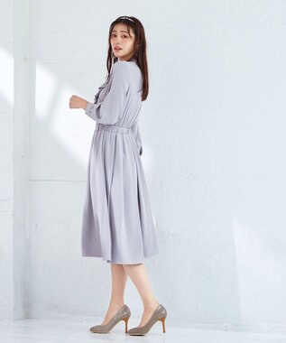 Tiaclasse 【洗える】ラッフルフリルワンピース サックスグレー