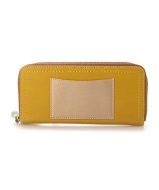 UNBILLION perche ジェムストーンチャームラウンド長財布 ライトイエロー