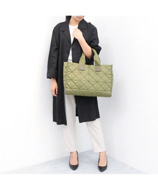 UNBILLION カシュカシュ cachecache / ボックスパテッドキルト2wayトート カーキ