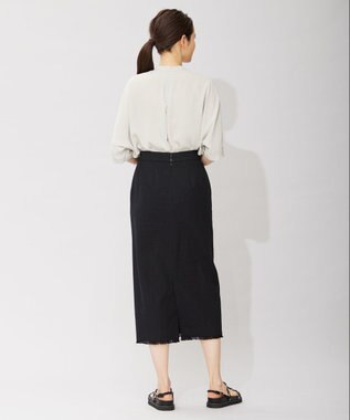 ICB コットンリネンキャンバス スカート ブラック系