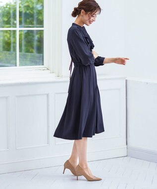 Tiaclasse 【洗える】ラッフルフリルワンピース ネイビー