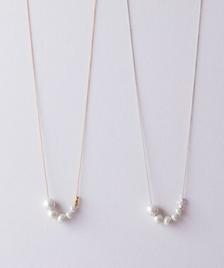 Pisceans グラデコットンパール&ビーズネックレス マットゴールド