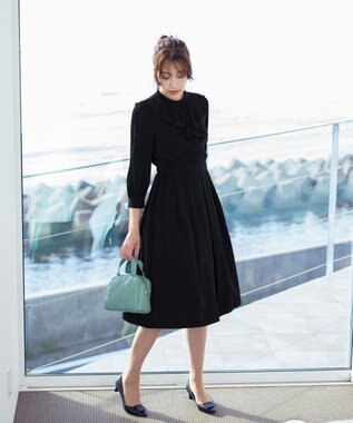 Tiaclasse 【洗える】ラッフルフリルワンピース ブラック