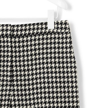 ICB L ハウンドトゥースツイード ワイドストレートパンツ オフホワイト×ブラック系