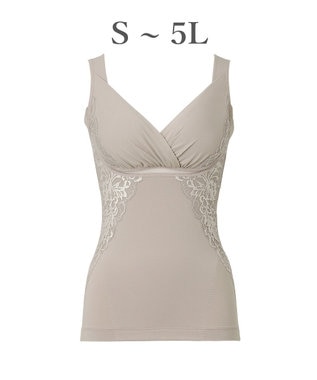 BRADELIS New York 【BRADELIS NewYork peace】綿混キャッチャーカップレースブラキャミ24 ノンワイヤー 補正 下着 ボディスーツ カップ付き ブラトップ