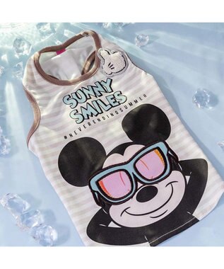 PET PARADISE ディズニー ミッキーマウス サングラス クール タンクトップ 小型犬 ベージュ
