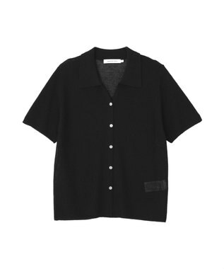 AMERICAN HOLIC 襟付きスキッパー半袖ニットポロ Black