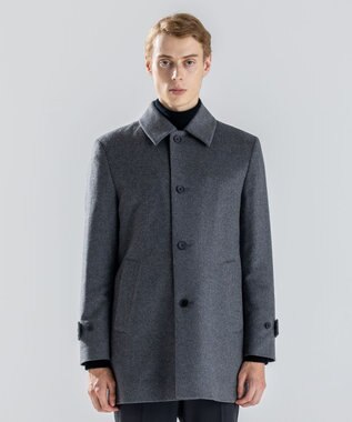 JOSEPH HOMME 【新素材】ライトウールシャギー　ステンカラーコート グレー系