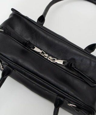 WEGO ベルトデザインボストンバッグ ブラック