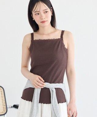 earth music&ecology カップ付レースキャミソール
