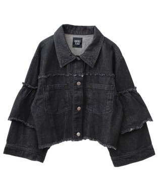 Green Parks ・ＤＯＵＢＬＥ　ＦＬＡＧＳ　フレアスリーブＧジャン Black