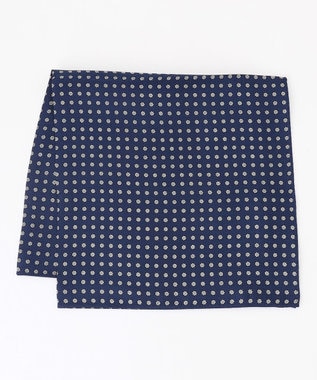 J.PRESS MEN 小紋ハンドプリント チーフ ネイビー系5