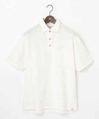 JOSEPH ABBOUD MOUNTAIN 【SPACE／UNISEX】オーガニックスラブプレーティング天竺 ポロシャツ ホワイト系