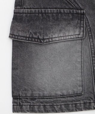 WEGO ヴィンテージウォッシュカーゴミニスカート デニムブラックソノタ