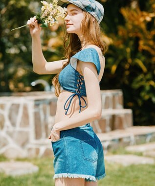 San-ai Resort（三愛水着楽園） ビーチデニム（ブルー・ネイビー）　S・M・L【San-ai Resort（サンアイリゾート）】 ネイビー