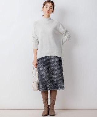 組曲 【8色展開・WEB限定】ウールカシミヤミックス ハイネック ニット シルバーグレー系9