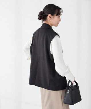 CRAFT STANDARD BOUTIQUE ＜セレモニー＞カットアウトデザインテーラードジレ Black