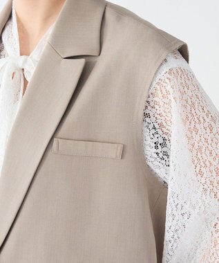 CRAFT STANDARD BOUTIQUE ＜セレモニー＞カットアウトデザインテーラードジレ Beige