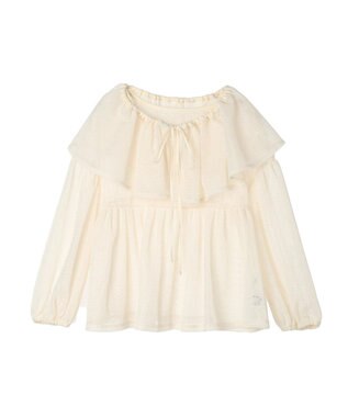 earth music&ecology マルチｗａｙカラーメッシュブラウス Ivory