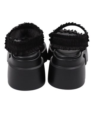 WEGO 厚底フリルギャザーサンダル ブラック