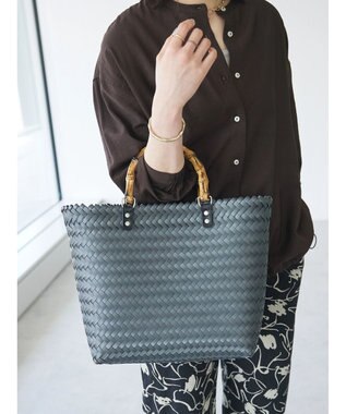 CRAFT STANDARD BOUTIQUE バンブー風ハンドルメルカドトートバッグ Black