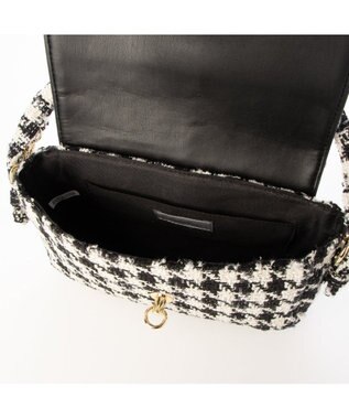 UNBILLION カシュカシュ cachecache / ツイード2wayハンドルフラップショルダー ブラック