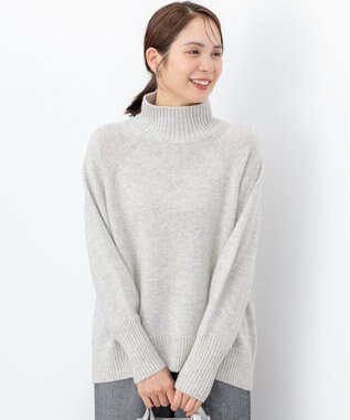 組曲 S ウールカシミヤミックス ロールネックニット ライトグレー系