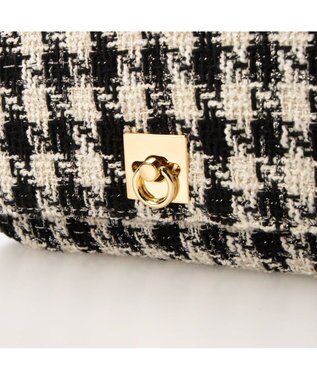 UNBILLION カシュカシュ cachecache / ツイード2wayハンドルフラップショルダー ブラック