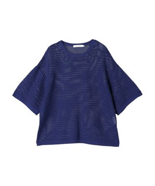 AMERICAN HOLIC 透かし編み半袖ニットプルオーバー Blue