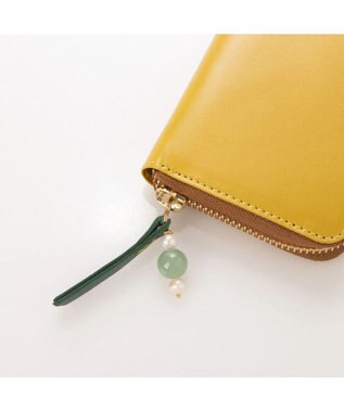 UNBILLION perche ジェムストーンチャームラウンド長財布 ライトイエロー