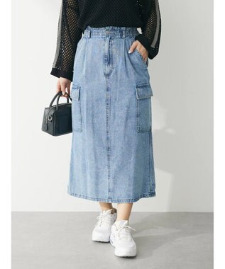 Green Parks ・ＥＬＥＮＣＡＲＥ　ＤＵＥ　カーゴデニムスカート Light Indigo