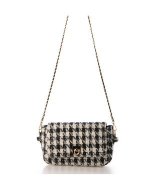 UNBILLION カシュカシュ cachecache / ツイード2wayハンドルフラップショルダー ブラック