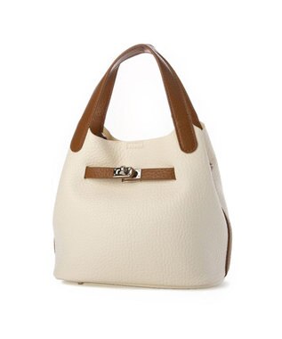 UNBILLION カシュカシュ cachechche / ヒネリ金具ベルトシボミニバッグ アイボリーミックス