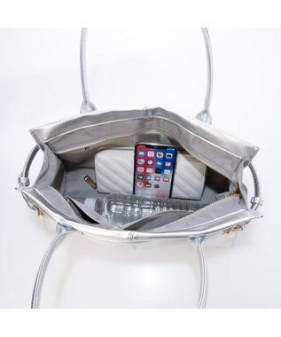 UNBILLION ペルケ perche / 牛革×ナイロンランドスケープトート シルバー