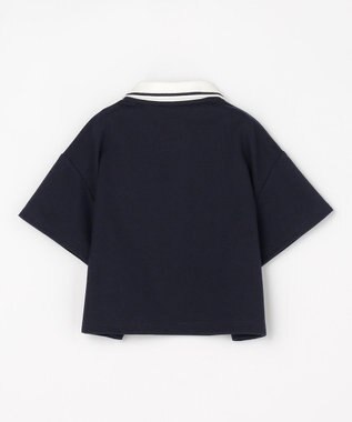 ANY KIDS 【洗濯機可能/吸汗速乾】ドライタッチ ショート丈ポロシャツ ネイビー