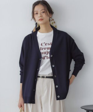 【加藤ローサさん着用 / 2WAY】スムースストレッチカシュクール カーディガン