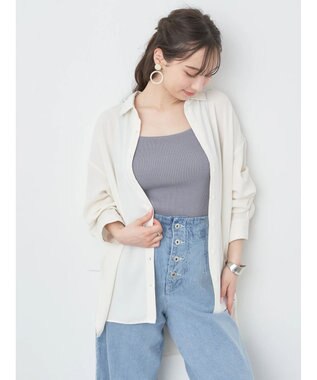 earth music&ecology レイヤードニットタンクトップ Blue