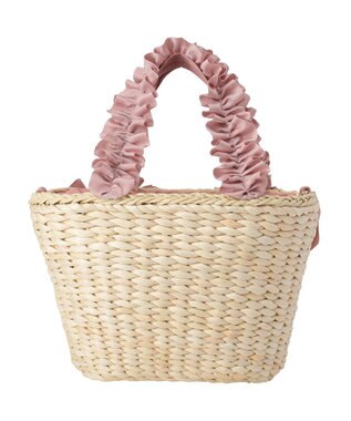 Maison de FLEUR 【2Way】フリルハンドルメイズリボン2Wayカゴバッグ Pink
