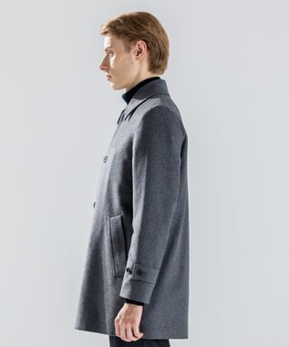 JOSEPH HOMME 【新素材】ライトウールシャギー　ステンカラーコート グレー系