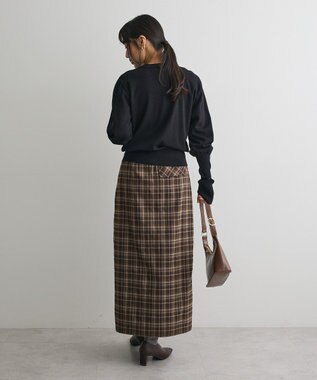 CRAFT STANDARD BOUTIQUE ロング袖リブコンパクトニットカーディガン Black