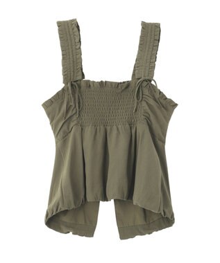 earth music&ecology ペプラムビスチェ Khaki