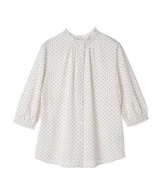 earth music&ecology ２ｗａｙフリル７分袖ブラウス Dot
