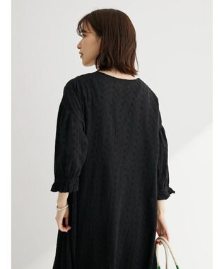 Green Parks Ｉ　胸元レース７分袖ワンピース Black