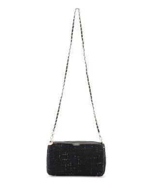 23区 GIOLICAツイード シリンダー ショルダーバッグ ブラックミックス