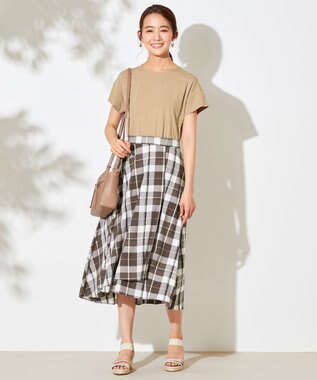 洗える チェック柄ドッキング ワンピース Any Sis L ファッション通販 公式通販 オンワード クローゼット