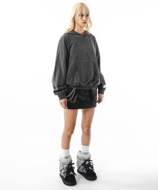 WEGO 【ユニセックス着用ITEM】バルーンクロップドプルパーカー ブラックその他