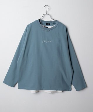 WEGO 【セットアイテム/軽量/シワにならない】ドライポリアンサンブルプルオーバーシャツ（LS） ブルー