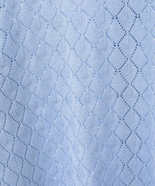 earth music&ecology シアースカラップ透かし編みカーディガン Grayish Blue